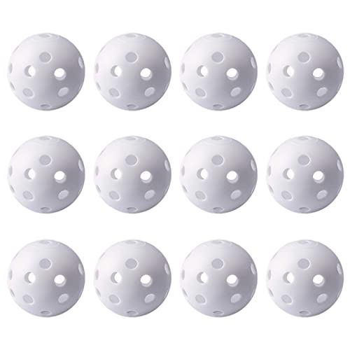 Plastic Golf Training Balls - 12 Pack for Indoor & Outdoor Practice