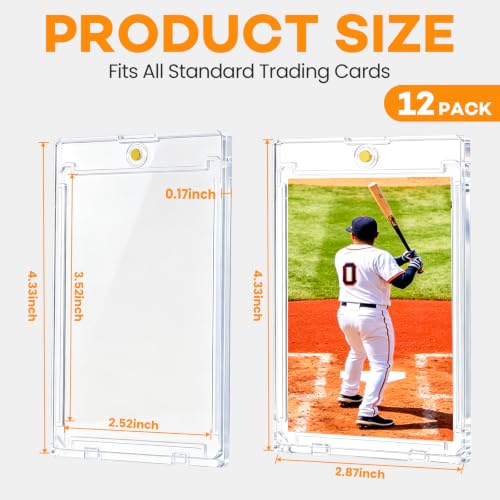 12-Pack Magnetic Card Holder for Trading Cards - UV Protection & Waterproof