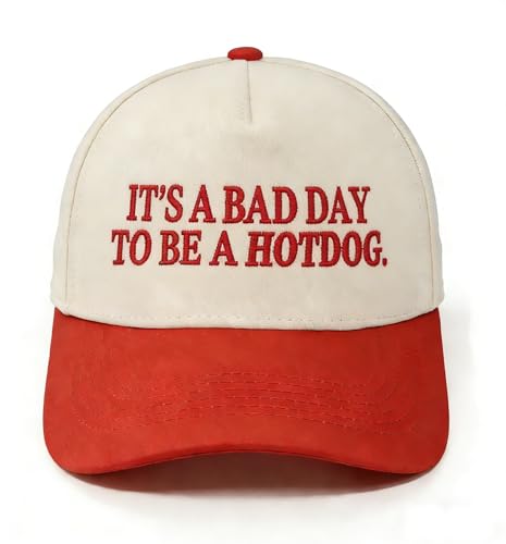 Bad Day to Be a Hotdog Adjustable Baseball Cap - Red