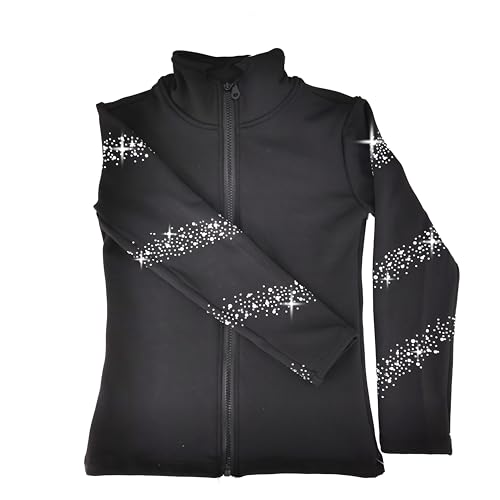 Black Ice Figure Skating Training Jacket for Girls 4-6 Years