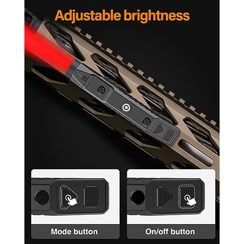 TOUGHSOUL Hunting Flashlight Red Light, Low Profile Mlok Picatinny Mounted Portable Flashlight for Coyote Hog Varmint Night Hunt