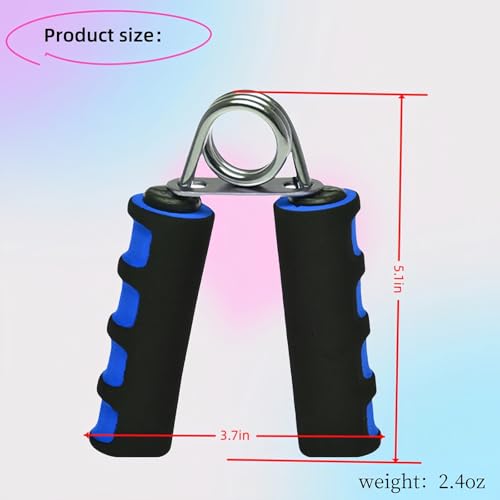 Foam Hand Grip Strengthener Set for Physical Therapy - 2 Pack - Blue+Black