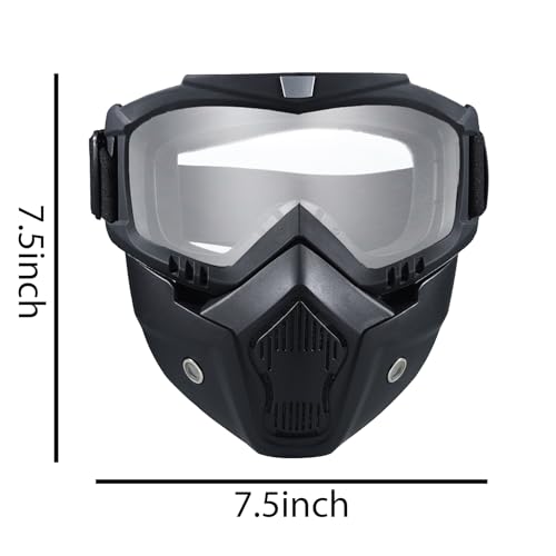 Tactical Full Face Mask with Goggles - Clear, 2 Pack
