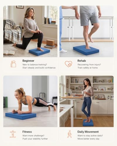 Balance Pad for Core Strength Training - Blue, Non-Slip Cushion