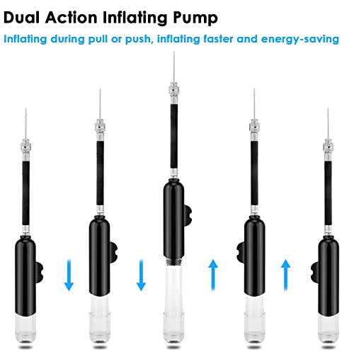 Dual Action Ball Pump with 3 Needles & 2 Nozzles - Black