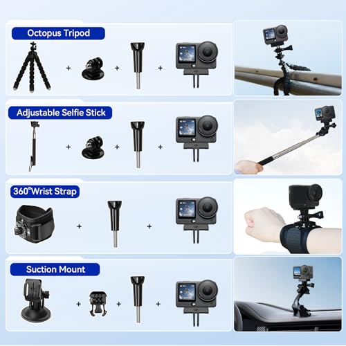 DJI Osmo Action 6 Essential Bundle - 58-in-1 Accessory Set + 3 Batteries