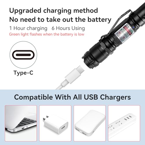 Rechargeable Green Laser Pointer - High Power Long Distance Flashlight