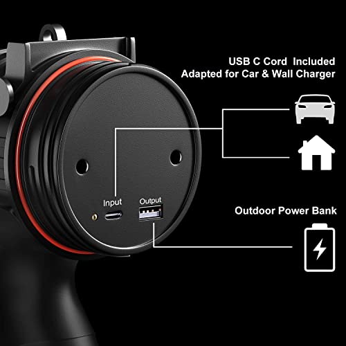 BUYSIGHT Rechargeable Spotlight Flashlight, Hand held Spotlight 800 lumens Waterproof Flashlight Hunting Lamp with red Filter(Black)