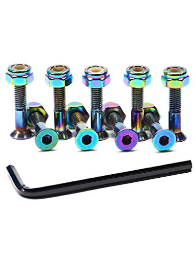 Ever Hardware 1 Inch Dazzling Color Skateboard Hardware 9PCS Set with Hex Key