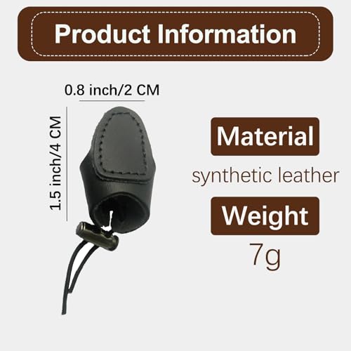 Soft Leather Archery Thumb Ring Protector - Black