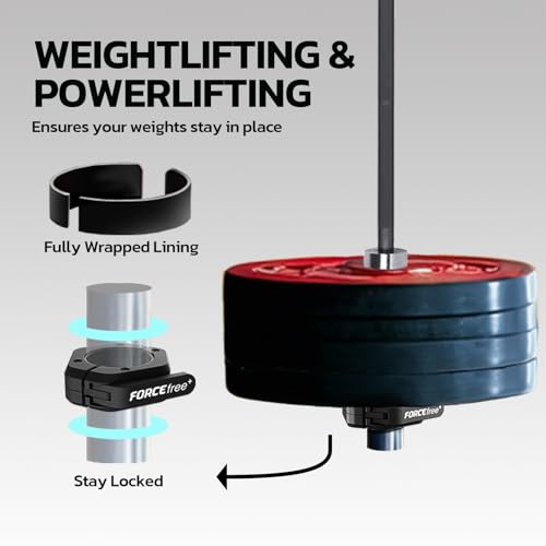 Barbell Clips - Quick Release Olympic Clamps with Anti-Slip Grip - Black