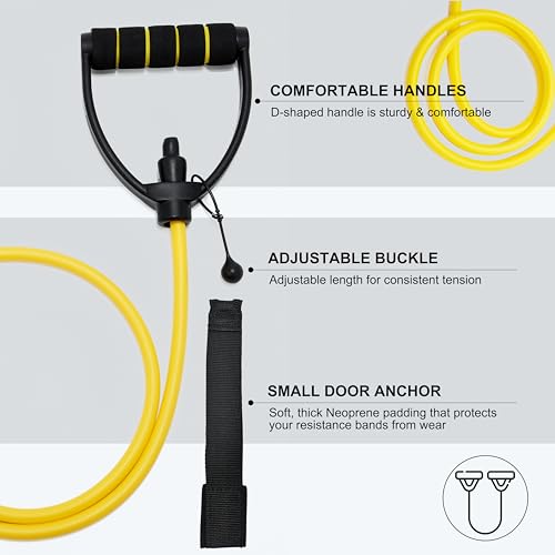 ZHIAMZ Blue Extra Heavy Resistance Exercise Bands with Handles & Door Anchor