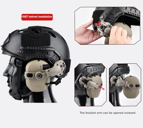 Okyass Tan ARC Rail Adapter for Tactical Helmets, Compatible with Walker's Razor & Digital Earmuffs