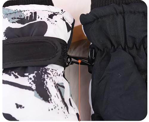 Kids Waterproof Winter Snow Gloves - Graffiti a, 6-9 Years