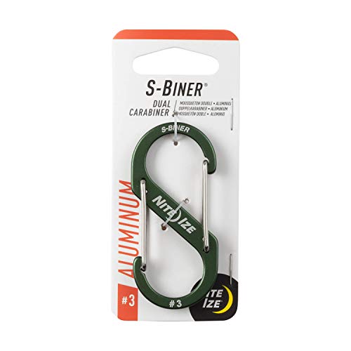 Dual Gate Aluminum Carabiner, Size #3 - Olive