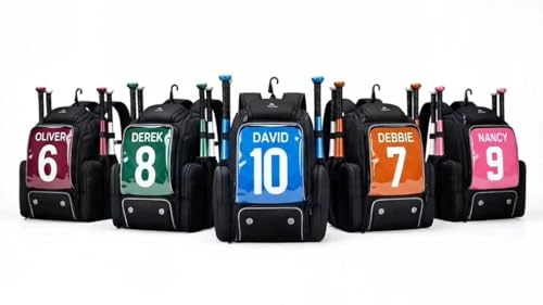 MATEIN PRO Youth Baseball Backpack Black with Collapsible Shoe Compartment & Bat Holders