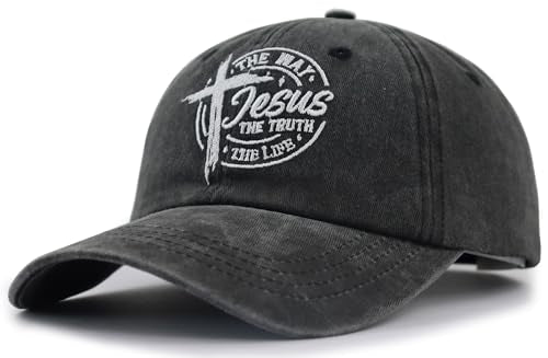 Black The Way The Truth The Life Christian Baseball Cap - Adjustable Cotton Hat for Men & Women