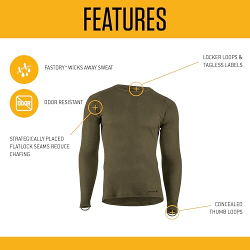 Carhartt Men's Force Midweight Waffle Base Layer Crewneck Top - Large Black