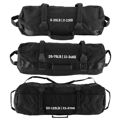 Adjustable Sandbag for Fitness Training - 5-125 LBS (3 PCS) - Black