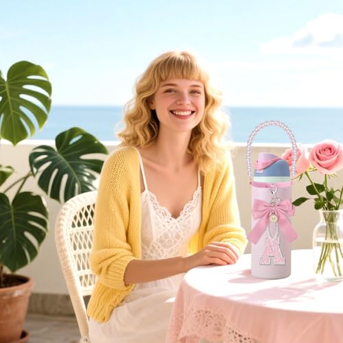 Personalized Water Bottle Accessories Set with Handle Straps & Charms