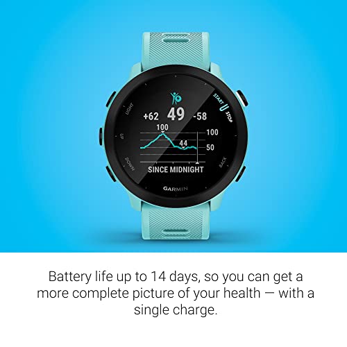 Garmin Forerunner 55 GPS Running Watch - Aqua, Renewed