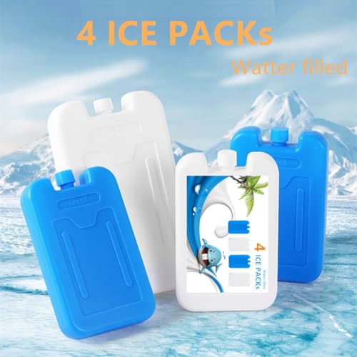 Reusable Ice Packs - 200ml Water Filled Cool Packs, 4 Pack
