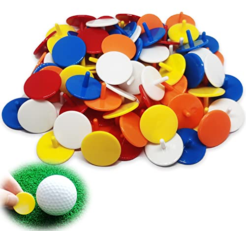 Plastic Golf Ball Markers - 0.94 Inch Flat Position Markers - 50 Pack Mixed