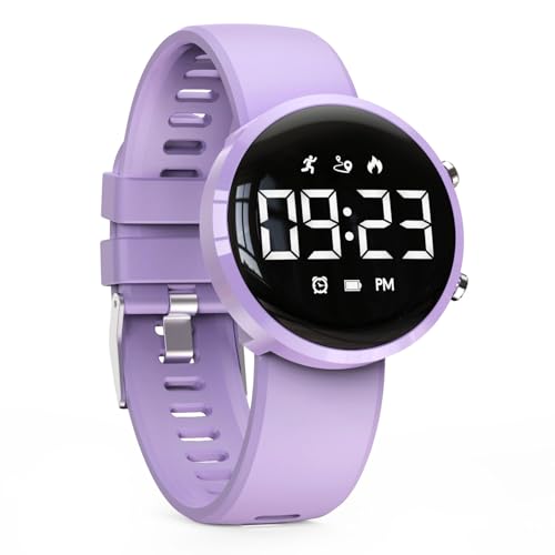 Kids Digital Pedometer Watch - Purple Fitness Tracker with Alarm