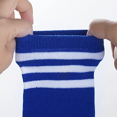 Kids Knee High Soccer & Baseball Socks - Black, White, Blue
