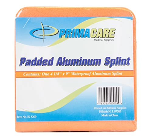 Padded Aluminum Medical Splint - 9 Inch Waterproof Emergency Support