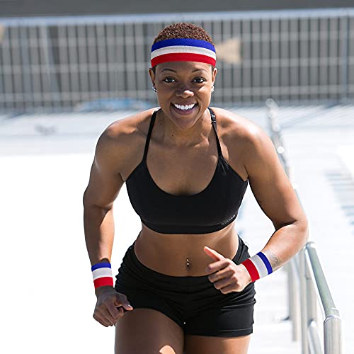 American Flag Sports Headband & Wristband Set - 4 Pack