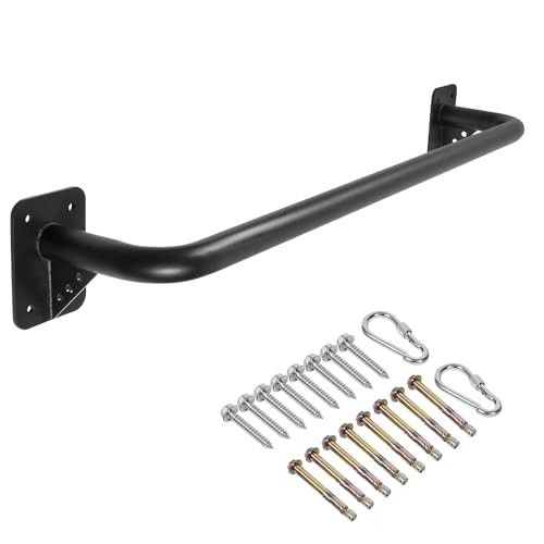 Purife Wall Mounted Doorway Pull Up Bar - Heavy Duty, 500 lbs, Black