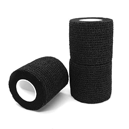 EAmber Black Camouflage Wrap Tape 6 Rolls - Self-Adhesive Hunting Bandage for Outdoor Concealment