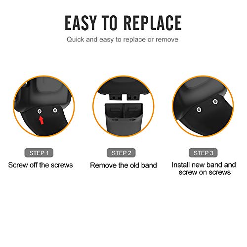 Silicone Replacement Band for Garmin Forerunner 35 - Black
