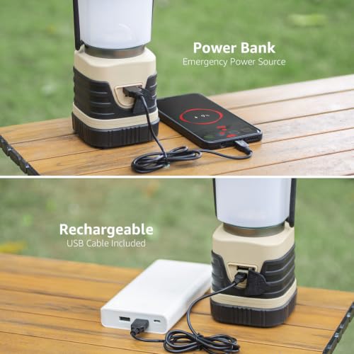 Lepro Rechargeable LED Camping Lantern 1000LM White, 4 Light Modes, Water-Resistant