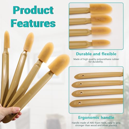 Huakaile 4 Size Set Rubber Caulking Tool, Premium Smooth Caulking Spatula Tool, Sealant Caulk Finishing Tool, Grout Applicator Tool for Tile Spreader Brick Skirting Kitchen Bathroom (4)