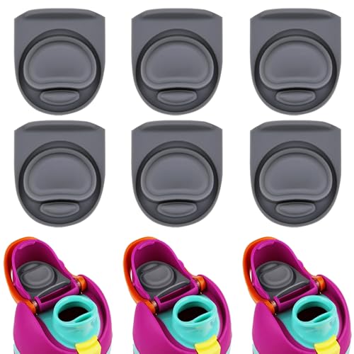6 Silicone Replacement Stoppers for Owala FreeSip Water Bottles - Grey