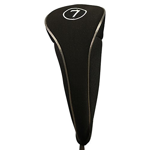 PGC Black Golf Zipper Head Cover for Fairway Woods - Neoprene Protective Cover