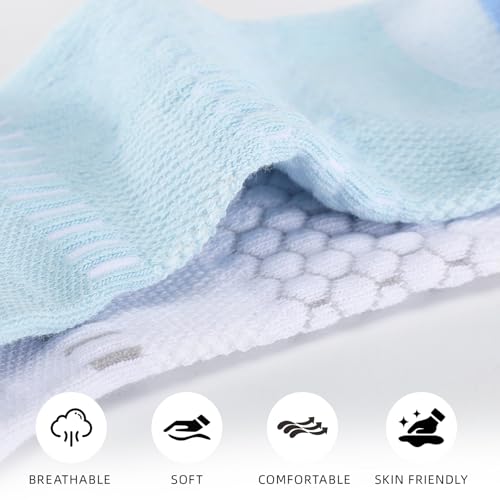 Light Compression Ankle Socks for Women - Arch Support, Cushioned - 3 Pack (Pink+Purple+Blue)