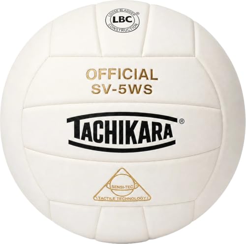 Tachikara SV5WS/C Official Indoor Volleyball - NFHS Approved, White, Size 5