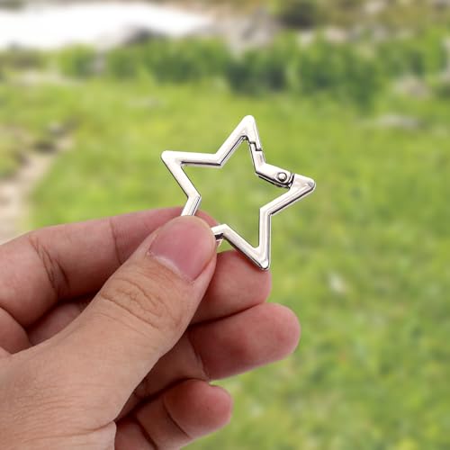 Star Shaped Carabiner Clip - Zinc Alloy Pentagram Keychain Hook