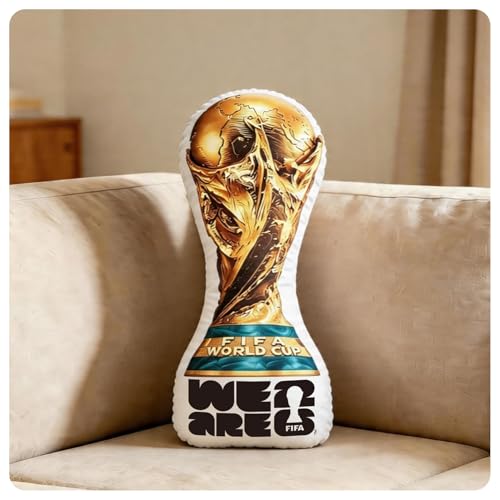 FIFA World Cup 2026 Trophy Throw Pillow - 36.8 cm Soccer Plush Cushion