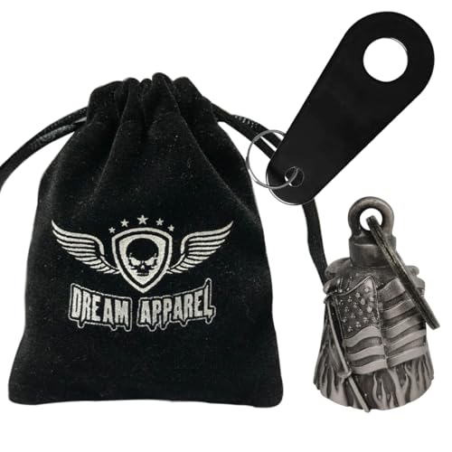 Dream Apparel USA Flag Guardian Angel Motorcycle Bell | Good Luck Gift for Riders