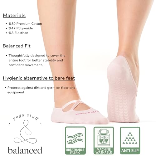 Non-Slip Grip Yoga Socks for Women - Pink - Pilates & Barre