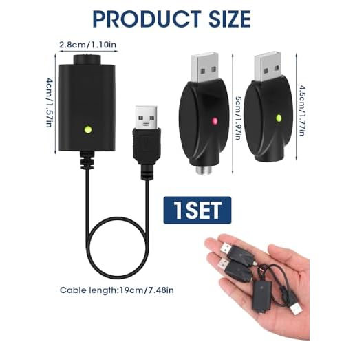 Smart USB Charger Cable Adaptor, Overcharge Protection Adapter Cable Compatible with All 510 Port Adapters for Wireless Soldering Iron, 3 Pack