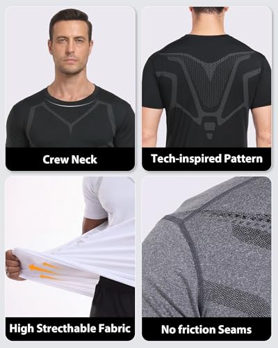 Quick Dry Athletic T-Shirt for Men - 3X-Large White
