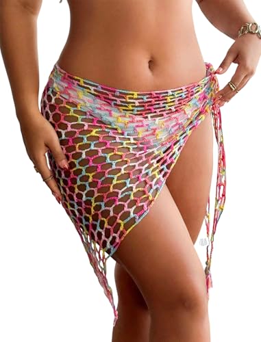 Women's Sheer Beach Sarong Coverup Mini Skirt - One Size, 5 Colors