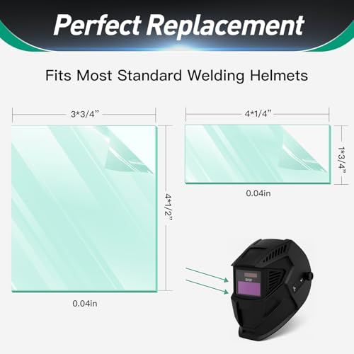 10 per pack - 231410 231411 Inside Outside Clear Cover Lens Kit Front Cover Lens - Welding Helmet Lens Replacement - Ultra-Clear Scratch Resistant Welding Lens