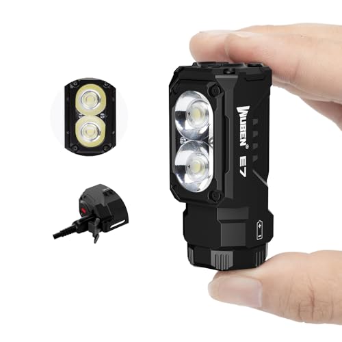 WUBEN E7 Mini Flashlight Black LBG 1800 Lumens Magnet & Waterproof