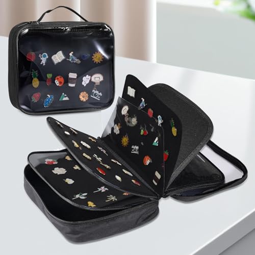 Travel Pin Collection Book with 6 Pages for Brooches & Enamel Pins - Portable Display Case